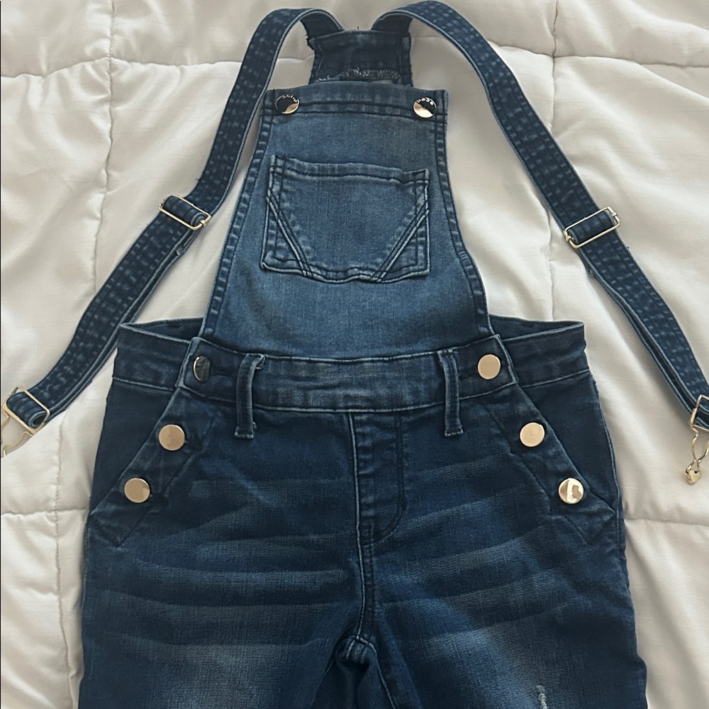 bebe Dark Blue Denim Jumpsuit